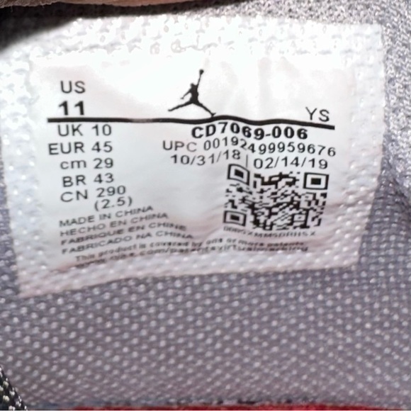 Nike Air Jordan Legacy 312 Low Bred Cement 2019 CD7069-006 Mens 11 - Picture 7 of 8